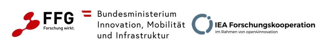 Logos FFG, BMIMI, IEA Forschugnskooperation
